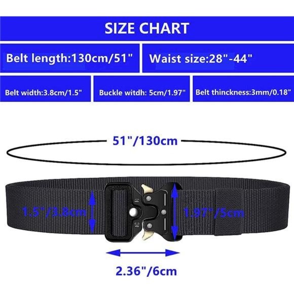 4-Pack Tactical Belt Military Riggers Belts for Men Heavy-Duty Quick-Release - Picture 6 of 6